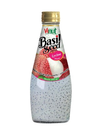 Vinut Basil Seed Drink lychee 290ml - Slatki napitak od semena bosiljka i azijske trešnje liči 290ml