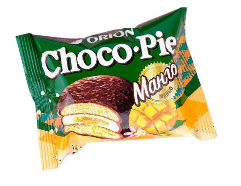 CHOCO PIE MANGO 30G -Mekani biskvit s kremastim punjenjem od manga preliven kakao glazurom 30g