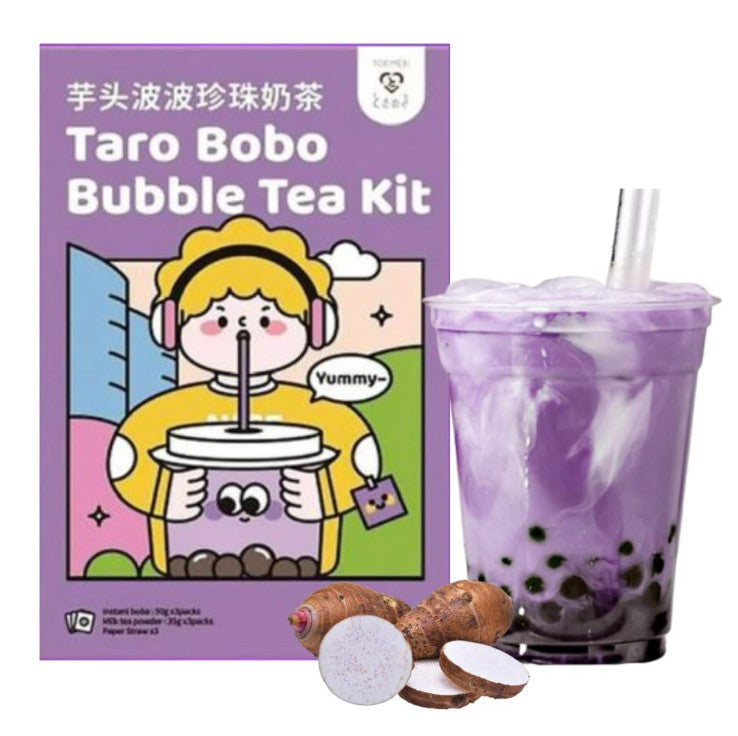 Tokimeki Bubble Tea Kit Taro 255g - Set za mlečni čaj s tapioka perlicama sa ukusom taroa 255g