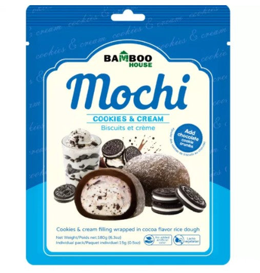 BAMBOO HOUSE Cookies & Cream Mochi 180g - Pirinčani kolači sa kremastim punjenjem od keksa i krema 180g