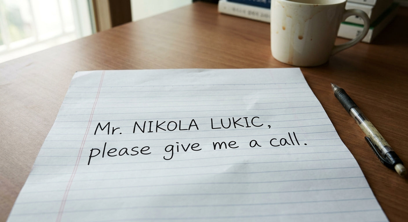 Mr. NIKOLA LUKIC ! please give me a call
