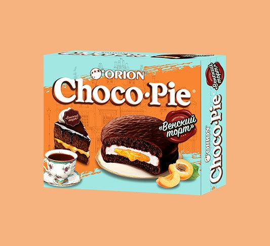 CHOCO PIE VIENNA CAKE (12*30G) 360G -Mekani biskvit punjen džemom od kajsije i preliven kakao glazurom 360g