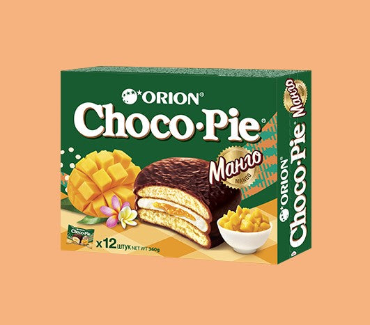 CHOCO PIE MANGO (12*30G) 360G -Mekani biskvit s kremastim punjenjem od manga preliven kakao glazurom 360g