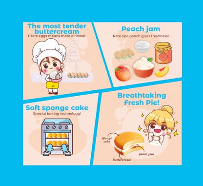 FRESH PIE PEACH (12*25G) 300G -Mekani biskvit s kremastim punjenjem od breskve 300g