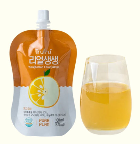 Trufru Yuja(Citron) Pear Juice Real Saengsaeng 100ml - Bezalkoholni napitak od korejskog citrona i kruške 100ml