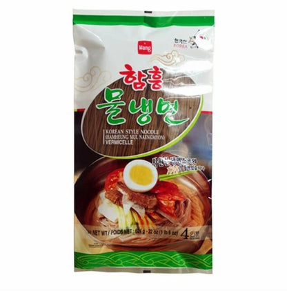 Korean Buckwheat cold noodle Mul Naengmyeon  soup based with sauce 624g for 4 servings