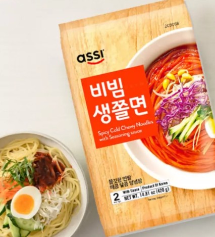 BIBIM JJOLMYUN Spicy Cold Chewy Noddle with Seasoning Sauce 420g