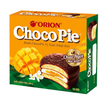 CHOCO PIE MANGO (12*30G) 360G -Mekani biskvit s kremastim punjenjem od manga preliven kakao glazurom 360g