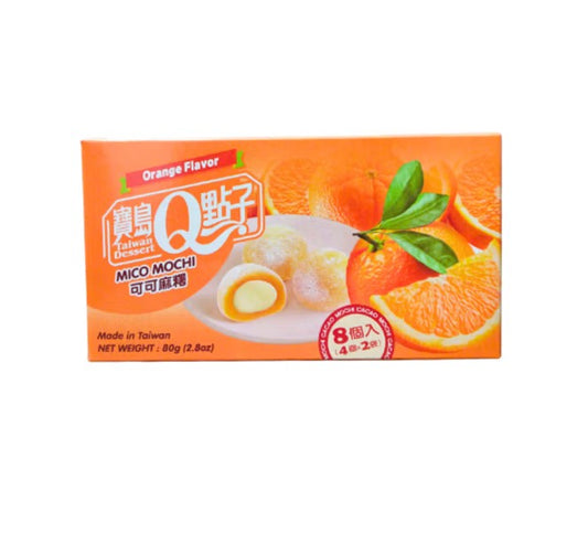 TW Q Mico Mochi Orange Flavor 80g - Pirinčani kolači s kremastim punjenjem od pomorandže 80g