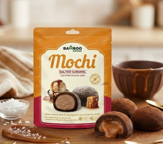 BAMBOO HOUSE Salted Caramel Mochi 180g - Pirinčani kolači sa kremastim punjenjem od slane karamele 180g