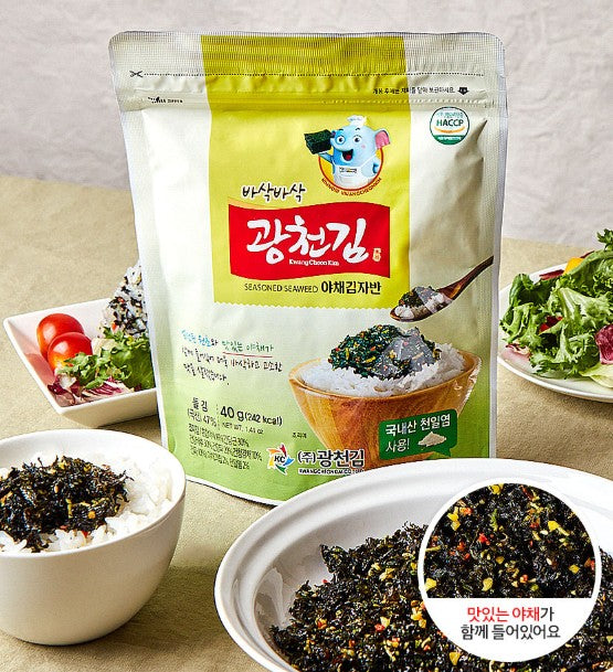 KwangcheonGim Jaban Crunch flaked & Seasoned Seaweed - Vegetable flavor 40G - Hrskava i začinjena grickalica od sušenih morskih algi sa ukusom povrća 40g