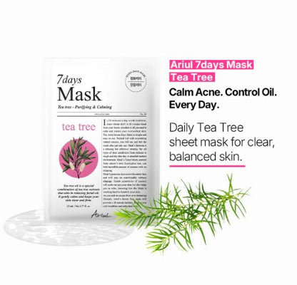 Ariul 7days Facial Mask Tea Tree M 23ml - Maska za lice sa ekstraktom čajnog drveta i madekasozidom 23ml