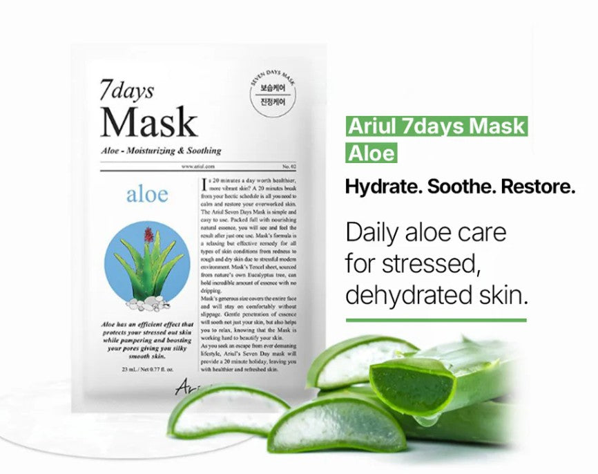 Ariul 7days Facial Mask Aloe H 23ml - Maska za lice sa aloe verom i hijaluronskom kiselinom 23ml