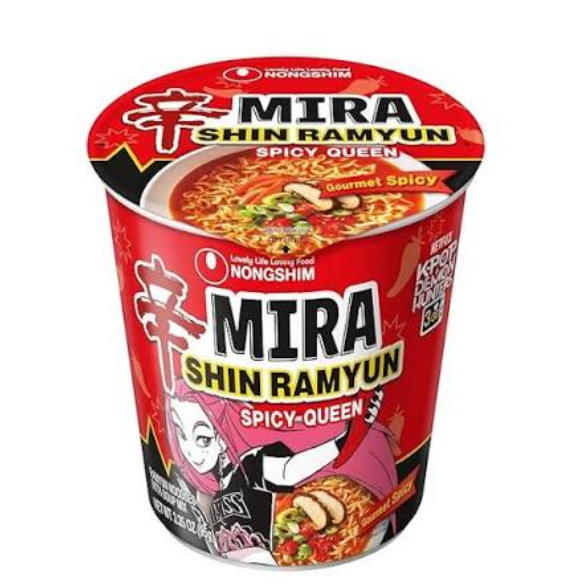 Shin Cup Ramyun K-POP DEMON HUNTERS Fl Spicy queen (gourmet spicy) 68g - Gurmanski ljuti instant rezanci sa šiitake pečurkama u čaši 68g